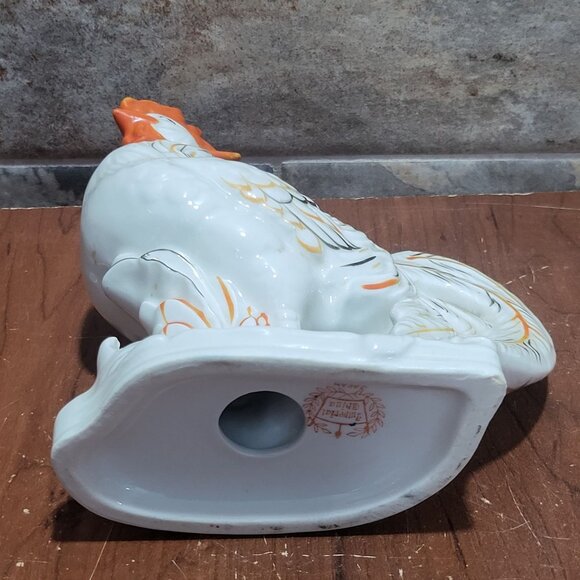 Vintage White Rooster Scented Sachet Potpourri Holder Ventilation Holes Top Deco - Picture 4 of 11